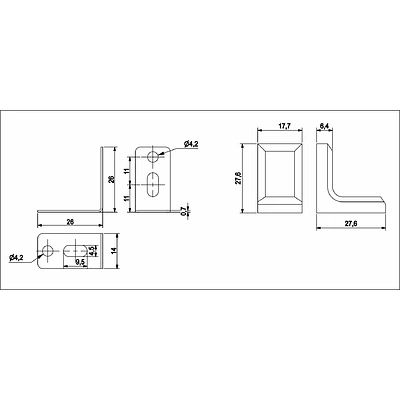 Уголок с металлической основой и пластиковой крышкой серый (уп/100шт) AKS - фото 2