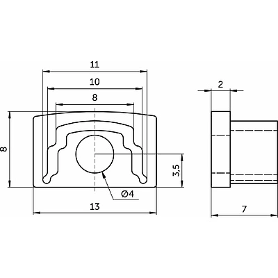 Заглушка к алюминиевому профилю SIRIUS-1407S, цвет белый, AKS - фото 2