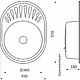 Мойка н/сталь, овальная одночашевая, 570*450мм, декорированная хром, врезн на столешницу, AKS (0,8мм) - фото 2