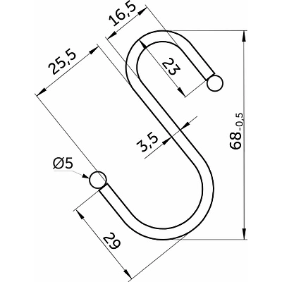 Крючок на трубу d16 ретро, хром AKS - фото 2