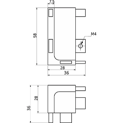 Уголок металлич. внутренний к профилю Gola, L-образный черный 3 AKS - фото 2