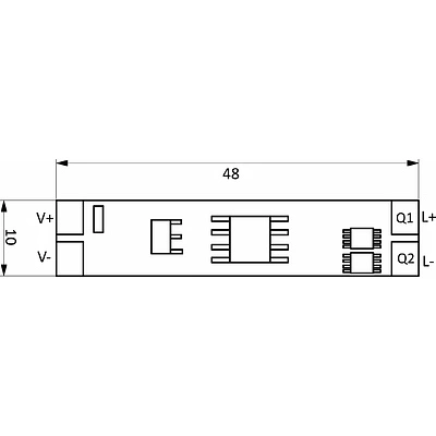 Выключатель встраиваемый в профиль, на взмах, с диммированием, 12/24V, 96W/192W, AKS - фото 2