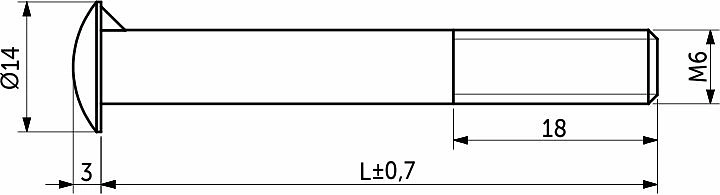Болт с полукруглой головкой М6*30 с усом, полн. резьба, цинк (1кг=136шт) - фото 2