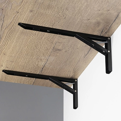 Полкодержатель складной Модель 2, 350*135*30 черный AKS - фото 3