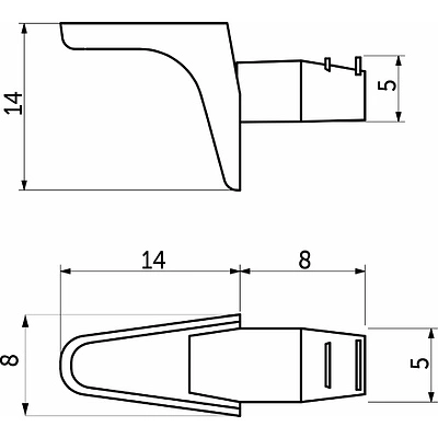 Полкодержатель для корпусных полок мет. SEKURA 2 никель (1уп.=5тыс.шт) AKS - фото 2