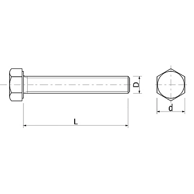Болт с шестигранной головкой М10*60 полн. резьба, цинк (1кг=24шт)(уп/4шт) - фото 2