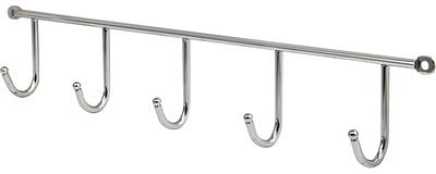 Вешалка настенная на 5 крючков 400*60*40, хром AKS - фото 1