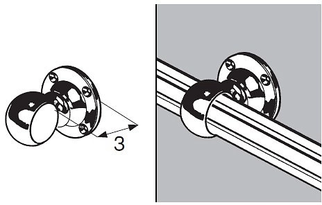 Держатель дистанционный проходной трубы d25 (992), черный AKS - фото 2