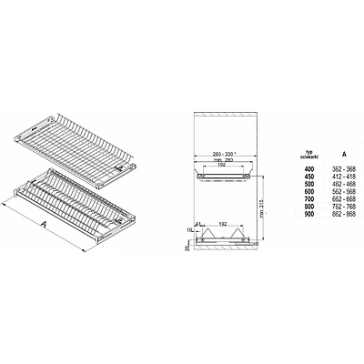 Сушка для посуды 900 VARIANT 3 с профилем, хром REJS - фото 2