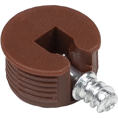 Полкодержатель d20 со штоком-евровинтом 6*10 коричневый (уп/100 шт), AKS - фото 1