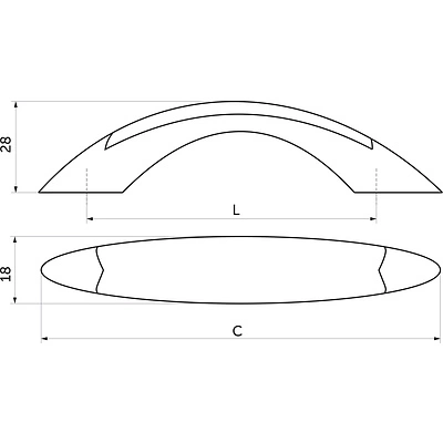 Ручка меб. скоба пластик. PATREX №10, 96 золото/ольха (26) AKS - фото 3
