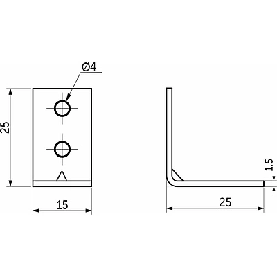 Уголок металлический FSC-04 25х25х15 (1,5), белый цинк (уп/100 шт) AKS - фото 2