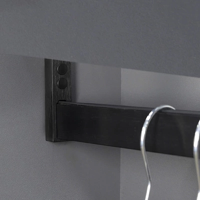 Держатель штанги гардеробной прямоуг. FAME/1 концевой, черный браш AKS - фото 4