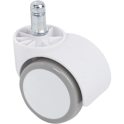 Колесо меб. пласт. FURNI d50 со штоком, белый/серый AKS - фото 1