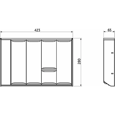 Вкладыш 30/400 шуфлядный металлический Organizer нержавеющая сталь (373*280*65) AKS - фото 6