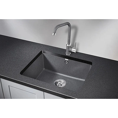 Мойка кварц, прямоугольная, 5551, 550*460мм, графит, под столешницу, Granula - фото 3