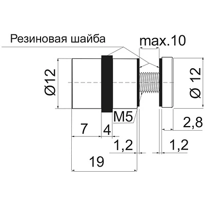 Крепление стеклянной полки мет. одинарный хром AKS - фото 2