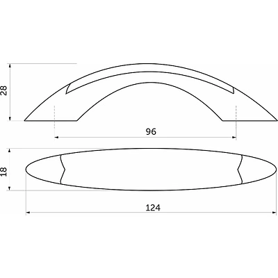 Ручка меб. скоба пластик. PATREX №10, 96 золото/ольха (26) AKS - фото 2