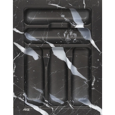Лоток для столовых приборов 400 MARBLE 320*430, черно-серый мрамор AKS - фото 1