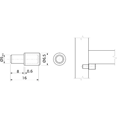 Полкодержатель металлический duplo 5,0*16 с резинкой для стекла (1уп.=5тыс.шт) AKS - фото 2