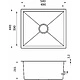 Мойка н/сталь, прямоугольная одночашевая, 540*440мм, сатин никель, универсальная, AKS (3,2мм) - фото 3
