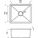 Мойка н/сталь, прямоугольная одночашевая, 520*450мм, сатин, PVD покрытие, универсальная, AKS (3,2мм) - фото 2
