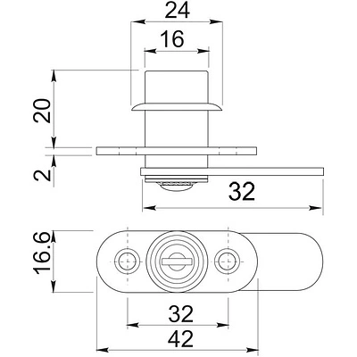 Замок для распашной двери механический 201 AKS - фото 2