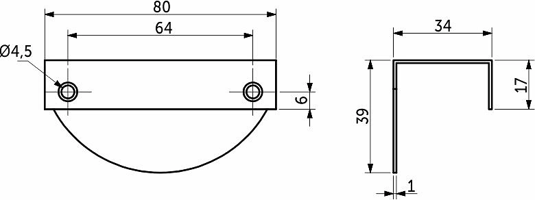 Ручка меб. накладная алюм. ISLAND 64 шлифованный графит, AKS - фото 2