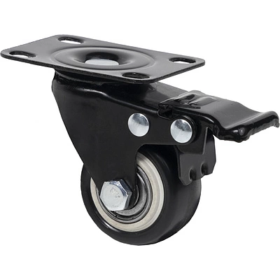 Колесо меб. DIAMOND d40 h62 с площадкой с торм., черный AKS - фото 1