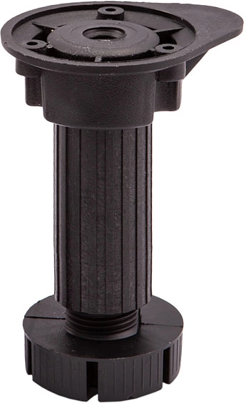 Опора кухонная пласт. h100 трехсоставная с овальным креплением, черный (1 упак. = 250 шт.) - фото 1