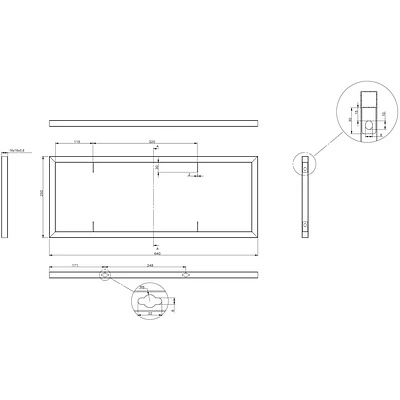 Полкодержатель мет. RENUAR 250*640, черный AKS - фото 2