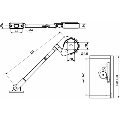 Подъемный механизм барный нижний мини AKS SMART LIFT - фото 3