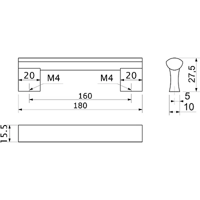 Ручка меб. скоба алюм. WPY 311 160 алюминий AKS - фото 2