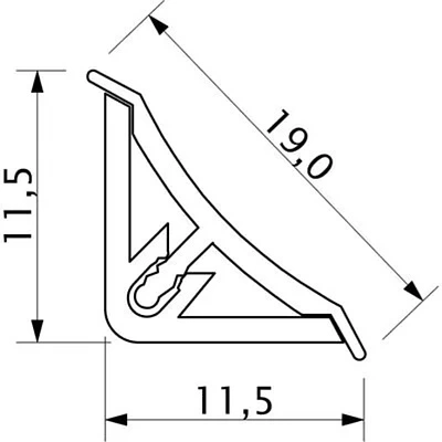 Плинтус ПВХ узкий к столешнику 494 чёрный глянец (202) THERMOPLAST (1шт=3м.п.) - фото 2