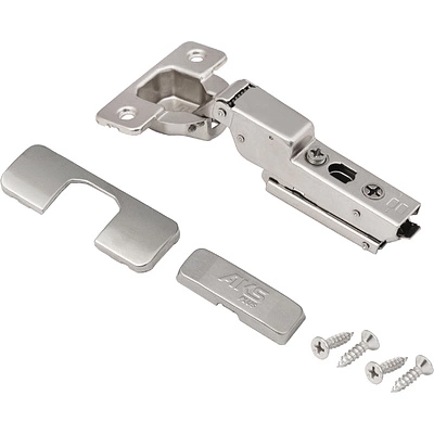 Петля полунакладная с доводчиком 45мм h0 clip-on AKS PLUS 3D узкая (саморезы, заглушки) - фото 3