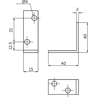Уголок металлический FSC-04 40х40х15 (2,0), белый цинк (уп/4шт) AKS - фото 2