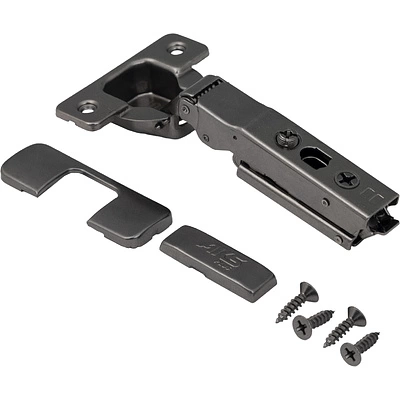 Петля накладная с доводчиком 45мм h0 clip-on AKS PLUS 3D узкая черная (саморезы, заглушки) - фото 3