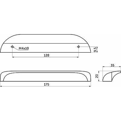 Ручка меб. скоба деревянная LIANA 128 орех, AKS - фото 2