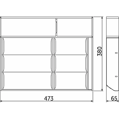 Вкладыш 40/500 шуфлядный металлический Organizer нержавеющая сталь (473*380*65) AKS - фото 2