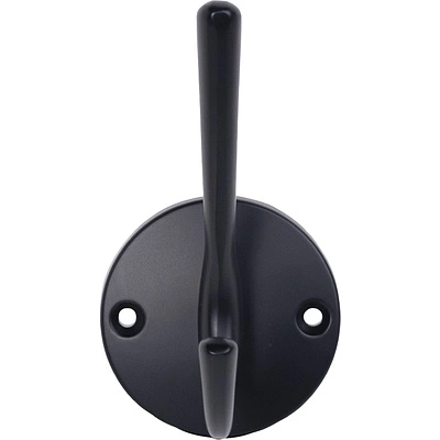 Крючок меб. двухрожковый мет. HORN черный AKS - фото 3