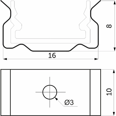 Держатель для накладного профиля SIRIUS-1407S, AKS - фото 2