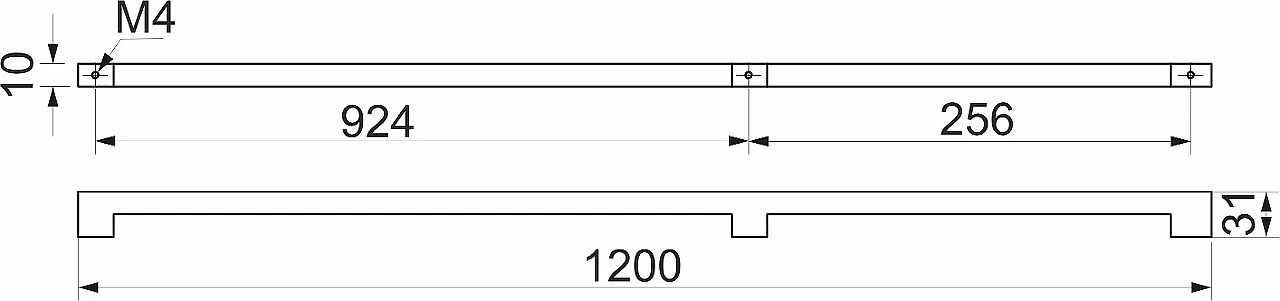 Ручка меб. скоба алюм. BLISS 1200 черный матовый, AKS - фото 2