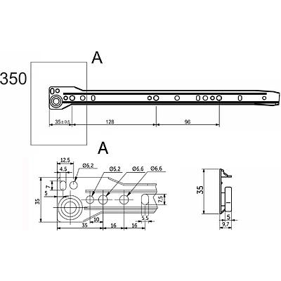 Направляющая роликовая L-350 1,0мм AKS белая - фото 2