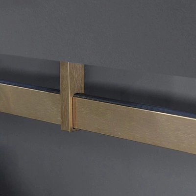 Штанга гардеробная прямоуг. FAME L-3000 с демпфером, латунь браш AKS - фото 3