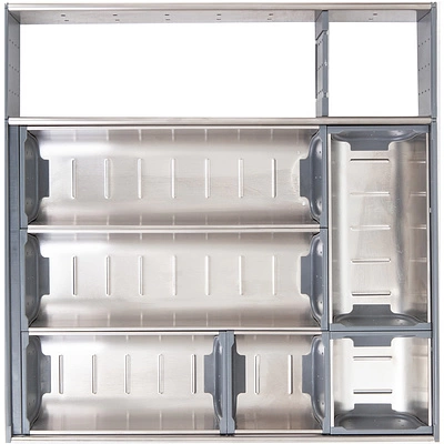 Вкладыш 40/400 шуфлядный металлический Organizer нержавеющая сталь (373*380*65) AKS - фото 1