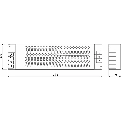 Блок питания Indoor 400W/24V, серия 5, с диммированием, быстрозажимные клеммы, AKS - фото 2