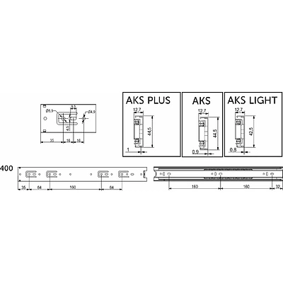 Направляющая шариковая L-400 h=45 AKS - фото 3