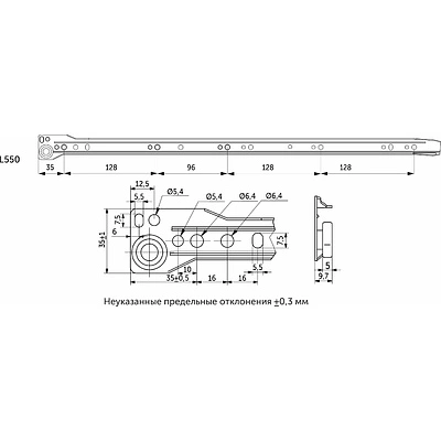 Направляющая роликовая L-550 0,9мм AKS коричневая - фото 2