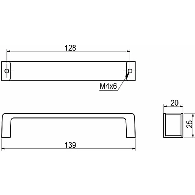 Ручка меб. скоба мет. ELEGANZA 128 золото+коричневый, AKS - фото 2