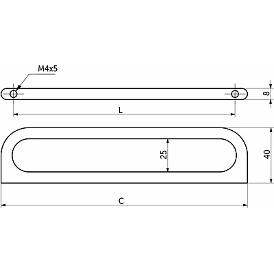 Ручка меб. скоба мет. OLYMPIA 160 графит, AKS - фото 5
